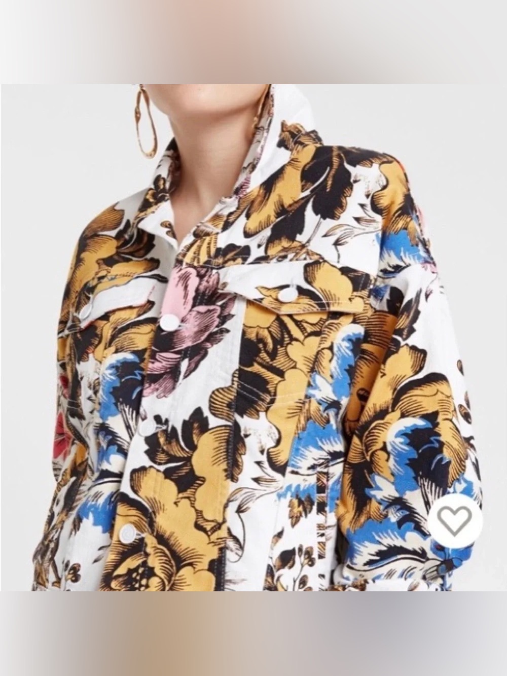 Desigual Denim Floral Jacket, XS